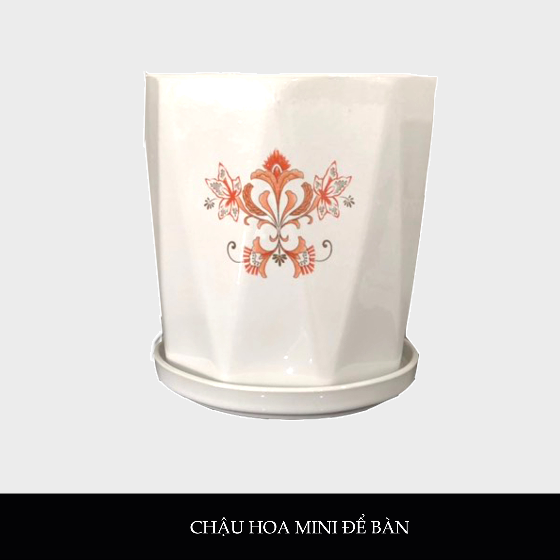 chậu hoa để bàn Minh Châu mini để bàn T05
